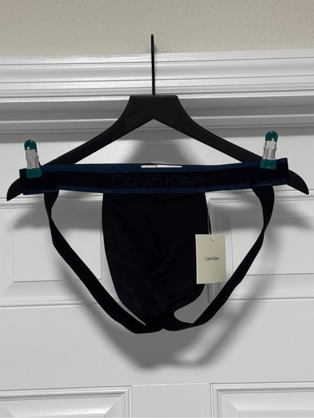 NWT Calvin Klein Tonal Logo Micro Jockstrap Black Size L